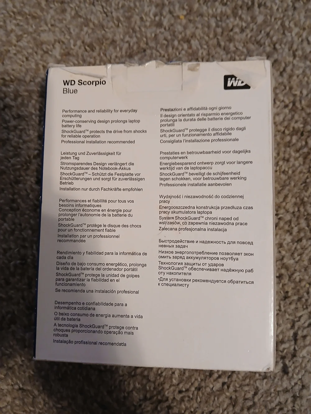 WD Scorpio Blue 500GB Notebook Hard Drive Brand New